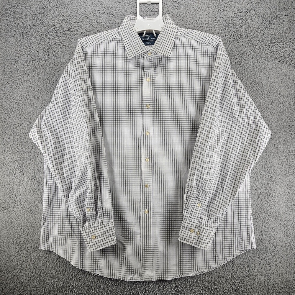 Polo Ralph Lauren Regent Classic Fit Shirt Mens 18 34/35 White Tattersall‎ Check